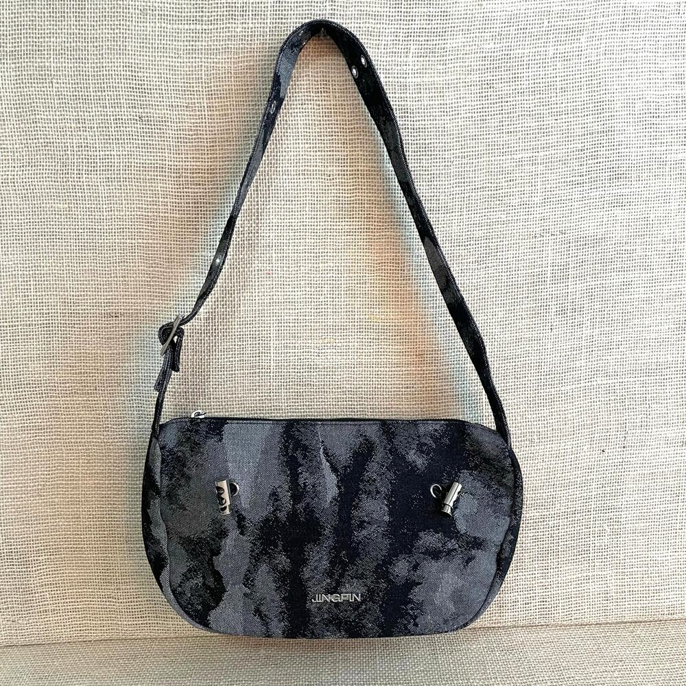 JingPin Shoulder Bag, Military style strap, Black, White, New Condition‎